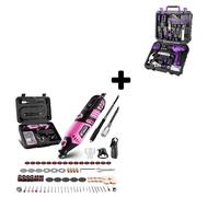 Juego De Herramientas De Amolado Compactas De 170 W Y Caja De Herramientas De 126 Piezas