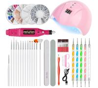Juego de herramientas de arte con máquina de taladro profesional, lámpara de secador, decoración de manicura, múltiples herramientas
