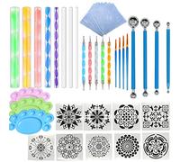 Juego de herramientas de arte de 41pcs Mandala Dotting Tools, para pintar rocas/piedras para colorear dibujo DIY arte manualidades suministros Mandala Painting Dotting Sotcil Dot Mandala Kit Nail Art