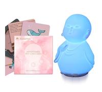 Juego de herramientas de atención plena con lámpara de respiración de meditación visual guiada y 48 tarjetas de afirmación positiva, dispositivo 3 en 1 con luz nocturna y máquina de ruido, regalo de