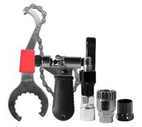 Juego de herramientas de bicicleta, 3 en 1 de acero rojo, llave de manivela, removedor de casete de pedalier de alta resistencia portátil para mantenimiento de ciclismo (B)