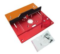 Juego de herramientas de carpintería con placa de inserción de mesa enrutador de aluminio con calibre de inglete y valla de espiga deslizante for mesa enrutadora(Red Ruler Set)