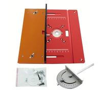 Juego de herramientas de carpintería con placa de inserción de mesa enrutador de aluminio con calibre de inglete y valla de espiga deslizante for mesa enrutadora(Silvery Ruler Set)