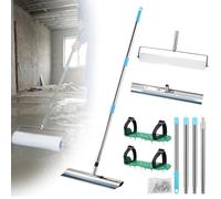 Juego de herramientas de cemento autonivelantes, rodillo de puntas para suelo epoxi, zapatos de punta para suelos epoxi, herramientas de hormigón, raspador de acero inoxidable, con barra de extensión