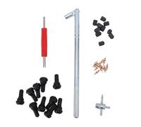 Juego de herramientas de chispas de vástago de válvula de neumático, vástago de válvula de 10 PC con corazones y sombrero, herramienta de instalación de 3 PC para el programa de instalación de