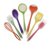 Juego de herramientas de cocina de 5/6 piezas Utensilios de la FDA Cuchara de cocina Espátula Cuchara de sopa Cucharón Raspador Utensilios de cocina antiadherentes Herramientas de cocina (Tamaño: