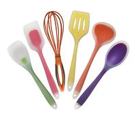 Juego de herramientas de cocina de 5/6 piezas Utensilios de la FDA Cuchara de cocina Espátula Cuchara de sopa Cucharón Raspador Utensilios de cocina antiadherentes Herramientas de cocina (Tamaño: