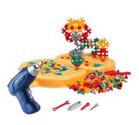 Juego De Herramientas De Construcción Con Taladro | Juego De Herramientas De Construcción Fantasías Con Taladro | Juguetes De Taladro Y Destornillador Para Niños, Caja De Almacenamiento De Oso