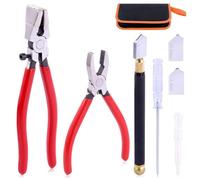 Juego de herramientas de corte de vidrio, alicates de cristal para vidrieras, azulejos de vidrio, fusión de botellas