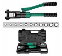Juego de herramientas de crimpado hidráulico - Mandíbulas tratadas térmicamente, presión y carrera ajustables para trabajos eléctricos y de construcción
