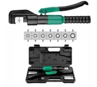 Juego de herramientas de crimpado hidráulico - Mandíbulas tratadas térmicamente, presión y carrera ajustables para trabajos eléctricos y de construcción