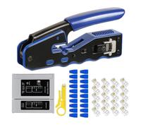Juego de Herramientas de Crimpado | Juego de Abrazaderas para Cableado Doméstico | Herramienta para Redes, Automoción, Industria, Náutica, Informática y Telefonía