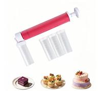 Juego de herramientas de decoración de pasteles con aerógrafo, pistola pulverizadora de mano con 4 tubos para hornear, aplicador de pintura comestible para galletas, cupcakes, pasteles y postres (rosa