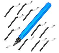 Juego de herramientas de desbarbado, desbarbador de mango de metal con 10 cuchillas de repuesto de acero de alta velocidad BS1010, juego de herramientas de desbarbado manual, cuchillas de extracción