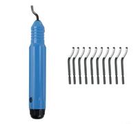Juego de herramientas de desbarbado NB1100 con 10 cuchillas BS1010, rotación de 360° para metalúrgica, acero M2 HSS para acero, aluminio y plástico, herramienta de mano azul para eliminar rebabas