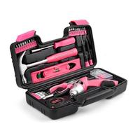 Juego de Herramientas de destornillador eléctrico, Kit de herramientas for el hogar de 112 Uds. Con destornillador inalámbrico de potencia pequeña de 3,6 V for mujeres y hombres(Rose)