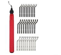 Juego de herramientas de eliminación de rebabas de borde con 31 cuchillas de acero alto para cortar tubos de acero de aluminio, cobre y PVC rojo