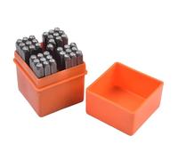 Juego de herramientas de estampado de cuero, 37 piezas de perforadores de números de letras para joyería, bricolaje, acero inoxidable de 3 mm con caja de almacenamiento