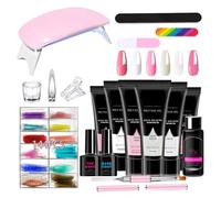Juego de herramientas de extensión de uñas de gel de colores, base de ratón Light Coat Top Coat | Limpiador de pinceles con puntas de colores para ayudar a la creación artística de manicura