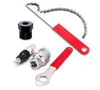 Juego de herramientas de extracción de casete de bicicleta, látigo de cadena de acero y herramienta de anillo de bloqueo para bicicletas de carretera de montaña de 7 a 12 velocidades, kit de