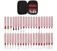 Juego de herramientas de extracción de terminales de acero con 38 herramientas de precisión para extracción de pines de conector automotriz y servicio de arnés de cables de clip de púas (rojo)