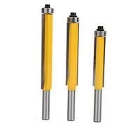 Juego de Herramientas de Fresado 3 Piezas, Vástago 8mm, Cabezal de Aleación YG8 con Rodamiento, para Carpintería y Modelado Profesional