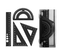 Juego de herramientas de geometría de aluminio con bordes y diseño ligero para suministros de matemáticas académicas, reglas escolares de esquina redondeada