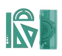 Juego de herramientas de geometría de aluminio con bordes y diseño ligero para suministros de matemáticas académicas, reglas antiflexión para estudiantes