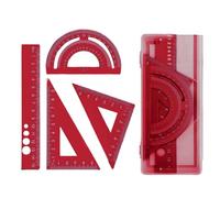 Juego de herramientas de geometría de aluminio con bordes y diseño ligero para suministros de matemáticas académicas, reglas escolares de esquina redondeada