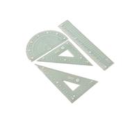 Juego de herramientas de geometría escolar con regla de plástico, transportador cuadrado para clase de matemáticas y dibujo técnico, suministros de oficina