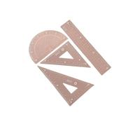 Juego de herramientas de geometría escolar con regla recta, transportador de matemáticas, reglas de dibujo, herramientas de geometría, regla educativa