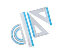 Juego de herramientas de geometría profesional con bordes antideslizantes, reglas de aluminio para clase de matemáticas, dibujo técnico, herramienta ligera de medición para estudiantes