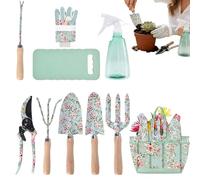 Juego De Herramientas De Jardinería,Compacto con Paleta de Mano y Organizadora - Combo de Herramientas de Jardín con Podadora - Para Mujeres Que Jardinean Plantar Podar En Césped