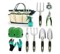 Juego de Herramientas de jardinería ergonómicas de 11 Piezas, Kit de Herramientas manuales de jardín de aleación de Aluminio, Regalos de plantación Ideales(Round)