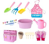 Juego de herramientas de jardinería para niños - Kit de juguete de jardinería de 20 piezas con herramientas | Juego de juguetes al aire libre con riego, juego educativo de responsabilidad para jová
