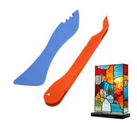 Juego de herramientas de lámina para trabajos de vidrieras - Lámina manual para acristalamiento con plomo| Aplicador preciso fabricado en ABS + acero, ligero de 16 g, diseño compacto, accesorios para