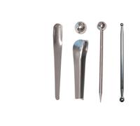 Juego de herramientas de lechada de azulejos, 5 piezas de acero inoxidable, prensatelas de costura de cerámica para suelo de cocina y baño, kit de alisado de acabado plateado