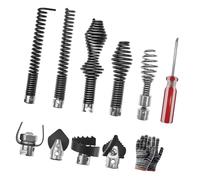 Juego de herramientas de limpieza de drenaje de 16 mm con guantes protectores para eliminar eficazmente el aceite del cabello y los desechos en varios ajustes