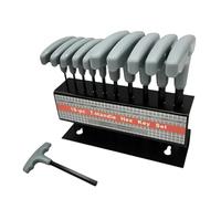 Juego de herramientas de llave hexagonal, 10 llaves Allen en forma de T, estándar y tamaños, acabado negro con soporte de almacenamiento, perfecto para muebles de bicicleta, automoción y mantenimiento