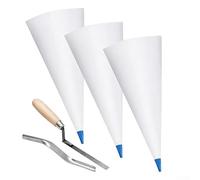 Juego de herramientas de llenado de lechada blanca con pala niveladora, paquete de 5 bolsas de unión de polietileno para ladrillos de piedra para suelos de azulejos, kit de lechada de mampostería