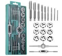 Juego de herramientas de machos de roscar, juego de roscas métricas M3-M12, 20 piezas, juego de cortadores de rosca finos, métrico, máquina de roscar, juego de terrajas con broca