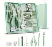 Juego de herramientas de manicura para cortaúñas, con estuche de viaje portátil, cortacutículas y kit de cortaúñas, kit de pedicura profesional, kit de aseo para viajes