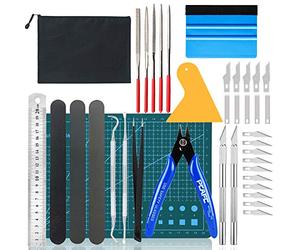 Juego de Herramientas de Manualidades de 39 PEC | Kit de Herramientas Modelo Gundam | Accesorios de trazador de deshierbe de | Pinzas espátula + Alicates de Estera A5 Palos de Lijado