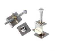 Juego de herramientas de nivelación de azulejos ajustables, elevador de acero reutilizable para pared y suelo con ajuste de altura de 7-11,5 cm, plateado, 2 piezas