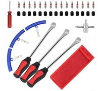 Juego de herramientas de palanca de reparación de neumáticos de motocicleta con cabeza curvada y construcción de acero tratado térmicamente, diseño de mango ergonómico para mayor comodidad, kit de