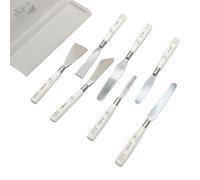 Juego de herramientas de paleta de espátulas de 7 piezas de mango de madera herramienta de paleta de acero inoxidable rascador de mezcla artista pintura acrílica al óleo