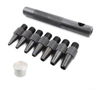 Juego de herramientas de perforación de cinturón reemplazables con perforador hueco y cincel para manualidades de cuero, 9 perforadores de acero para broches, remaches, ojales y uso doméstico