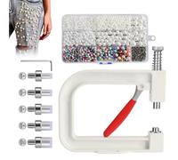 Juego de herramientas de prensado de perlas Kit de remachado para perlas | Herramienta de prensado para artesanía creativa para ropa joyería traje camisa zapatos sombrero bolsa falda