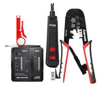 Juego de herramientas de probador Lan de engarzado RJ45, pelacables Ethernet, herramienta de punzonado, conectores rj 45 rj11, juego de reparación de cableado 12 en 1