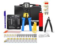 Juego de herramientas de probador Lan de engarzado RJ45, pelacables Ethernet, herramienta de punzonado, conectores rj 45 rj11, juego de reparación de cableado 12 en 1